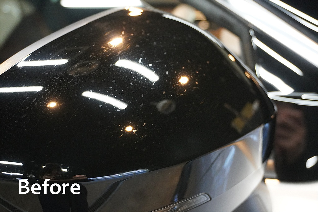 仙台のプロショップが手掛けるエクストレイル。宮城県仙台市での花粉シミ除去とコーティング。塗装に浸透したペクチンを専門技術でリセットし、新車時の平滑な艶を復元します。