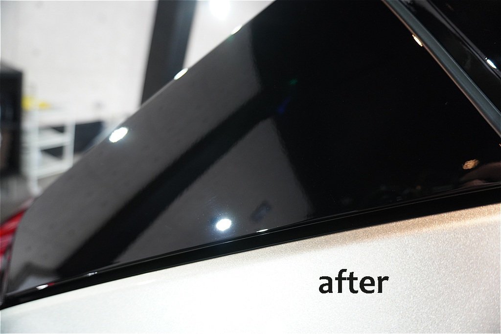 リボルト仙台による花粉ダメージの修復。強固なコーティング被膜が、春先の過酷な花粉付着からデリケートな塗装を強固にガード。