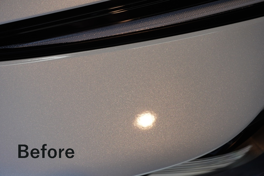 宮城県仙台市でのプリウスPHEV施工事例。新車特有の塗装の曇りを独自の磨きで一掃し、セラミック被膜で本来の輝きを解き放ちます。