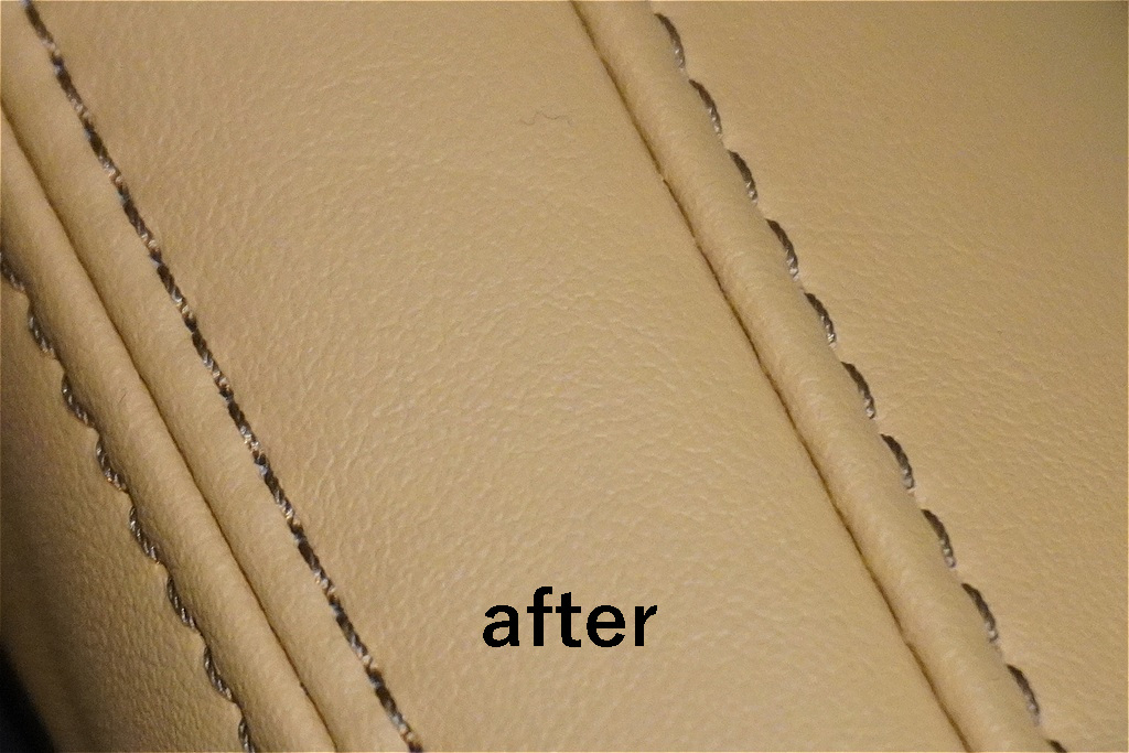 宮城県仙台市でのレクサスLX内装コーティング。最高級レザーシートを専用被膜で保護し、ジーンズの色移りや擦れから質感を守り抜きます。施工後